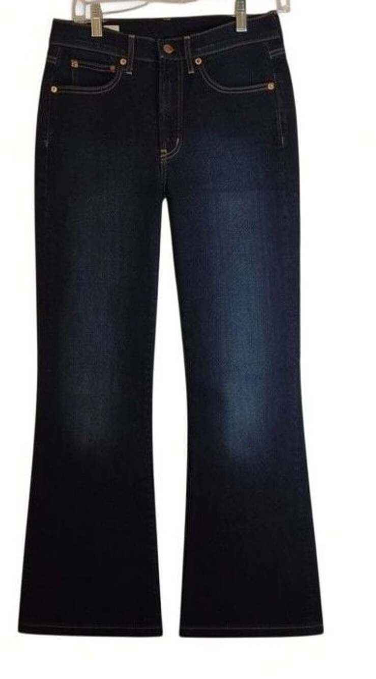 Gap High Rise 70s Flare Jeans Size 27 4R Dark Wash
